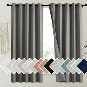 Fashionable Grizzle Gray Grommeted Blackout Curtains